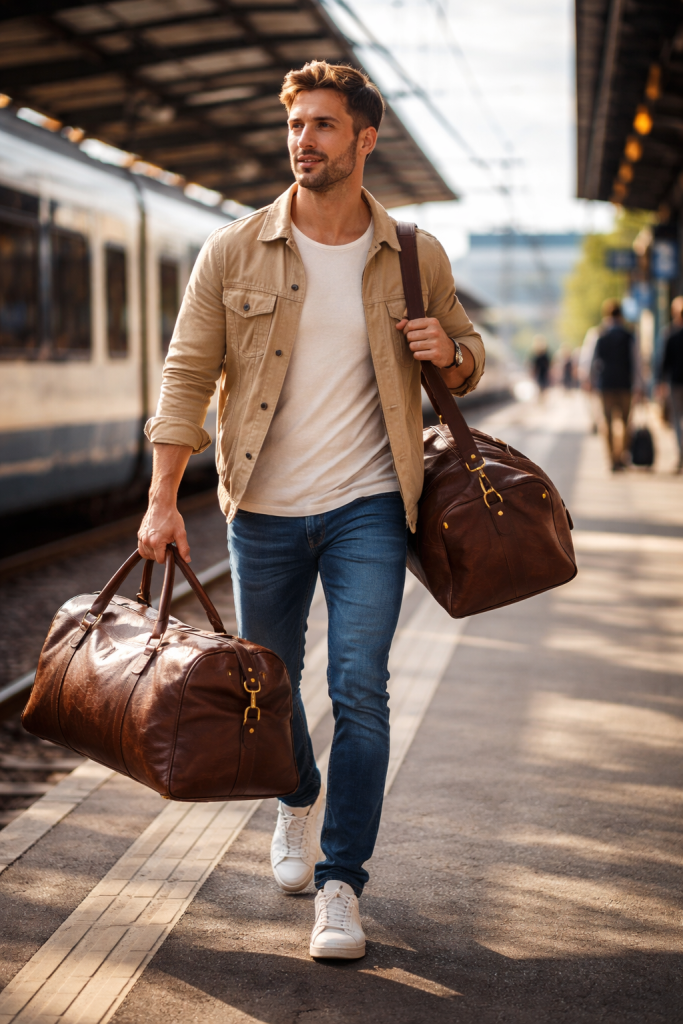 Sac de voyage homme : barrons nous en train 